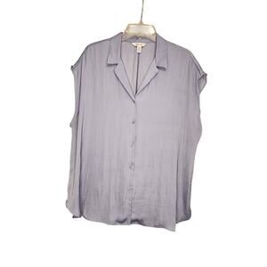 Nine West Lavender Sleeveless Button Up Blouse | Pastel Shell Top | Size 1X